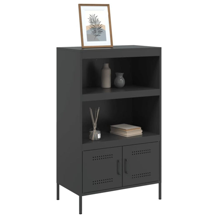 Highboard Black 68x39x113 Cm Steel Naxkib