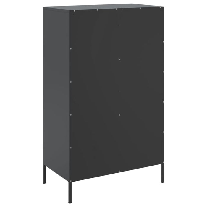 Highboard Black 68x39x113 Cm Steel Naxkib