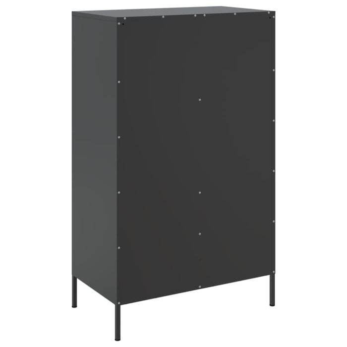 Highboard Black 68x39x113 Cm Steel Naxkpn