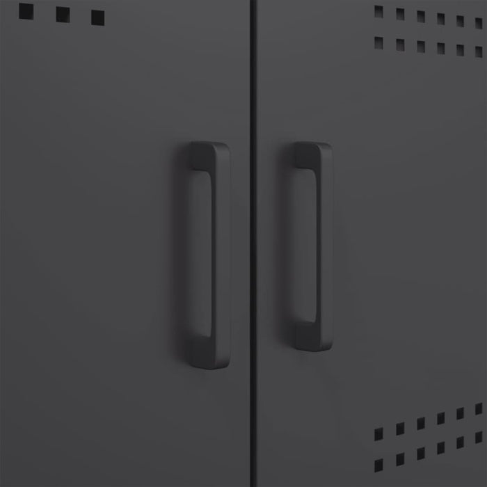 Highboard Black 68x39x113 Cm Steel Naxkpn