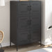 Highboard Black 68x39x113 Cm Steel Naxkpn