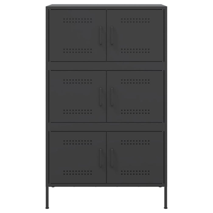 Highboard Black 68x39x113 Cm Steel Naxkpn