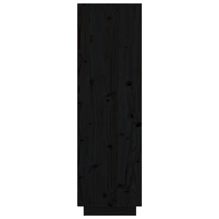 Highboard Black 74x35x117 Cm Solid Wood Pine Noatln