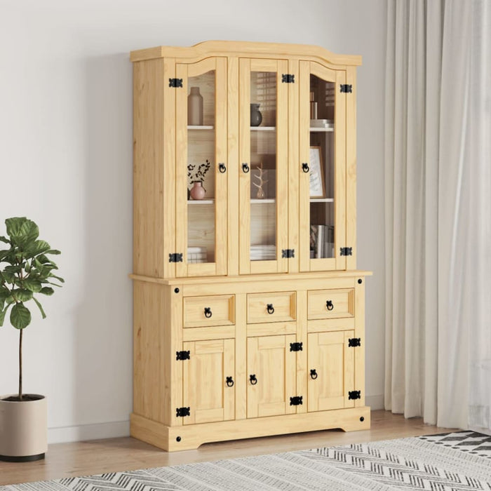 Highboard Corona Honey 112x43x196 Cm Solid Wood Pine Tppbnp