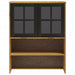 Top for Highboard with Glass Doors Flam Solid Wood Pine