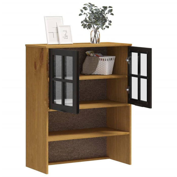 Top for Highboard with Glass Doors Flam Solid Wood Pine