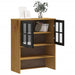 Top for Highboard with Glass Doors Flam Solid Wood Pine