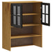 Top for Highboard with Glass Doors Flam Solid Wood Pine