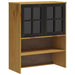 Top for Highboard with Glass Doors Flam Solid Wood Pine