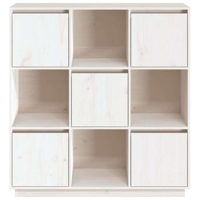 Highboard White 110.5x35x117 Cm Solid Wood Pine Noatib