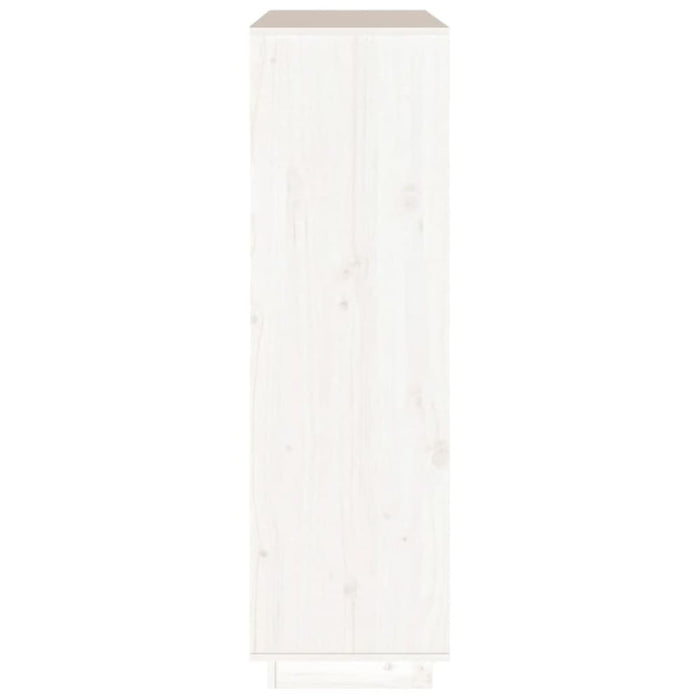 Highboard White 110.5x35x117 Cm Solid Wood Pine Noatib