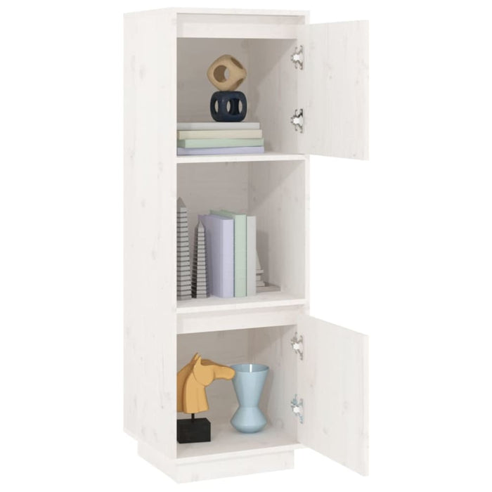 Highboard White 38x35x117 Cm Solid Wood Pine Noatlb