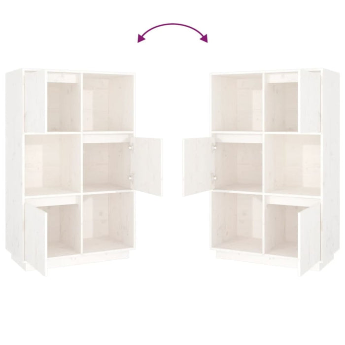 Highboard White 74x35x117 Cm Solid Wood Pine Noatlp