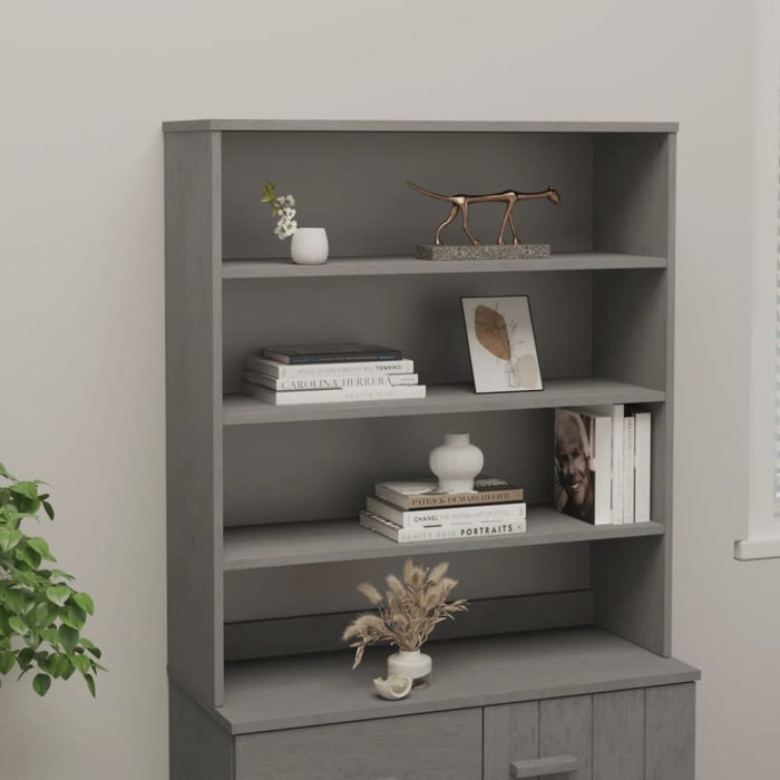 Top for Highboard’hamar’ Light Grey 90x30x100cm Solid Wood