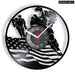 Hockey Player Silhouette Vinyl Record Wall Clock