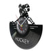 Hockey Player Silhouette Vinyl Record Wall Clock