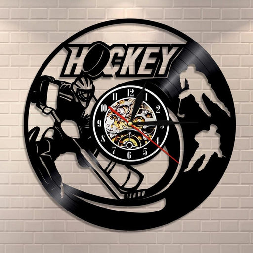 Ice Hockey Led Vinyl Record Wall Clock Home Decor Field