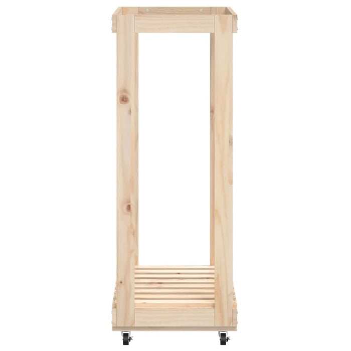 Log Holder With Wheels 76.5x40x108 Cm Solid Wood Pine Ntxtxp