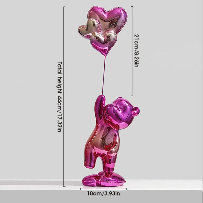Home Decor Love Bear Figurine Modern Resin Animal Figurines