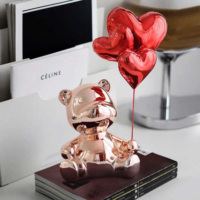 Home Decor Love Bear Figurine Modern Resin Animal Figurines