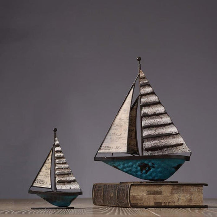 Home Decor Retro Sailboat Model Figurines for Living Room