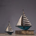 Home Decor Retro Sailboat Model Figurines for Living Room