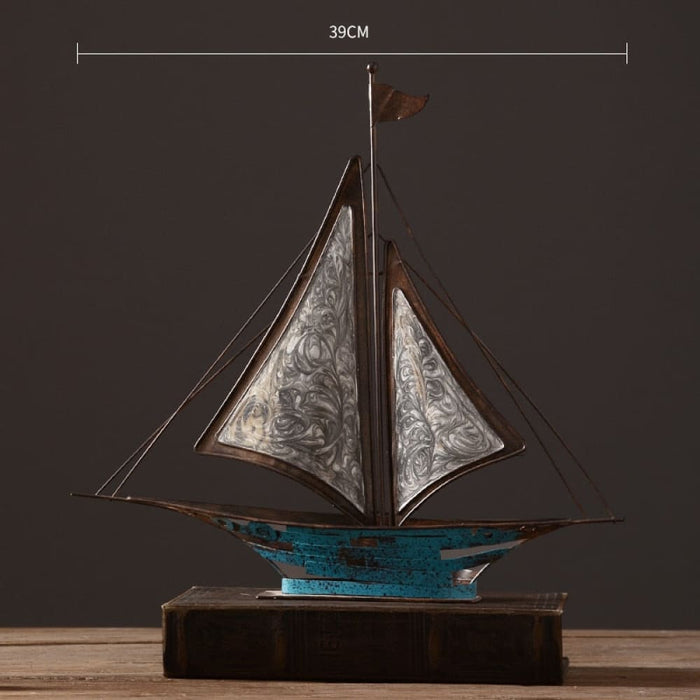 Home Decor Retro Sailboat Model Figurines for Living Room