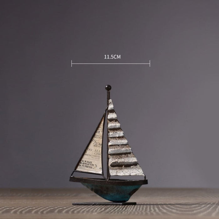 Home Decor Retro Sailboat Model Figurines for Living Room