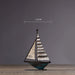 Home Decor Retro Sailboat Model Figurines for Living Room