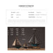 Home Decor Retro Sailboat Model Figurines for Living Room