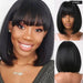 Honey Brown Bob Wig with Bangs