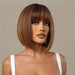 Honey Brown Bob Wig with Bangs