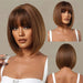 Honey Brown Bob Wig with Bangs