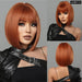 Honey Brown Bob Wig with Bangs