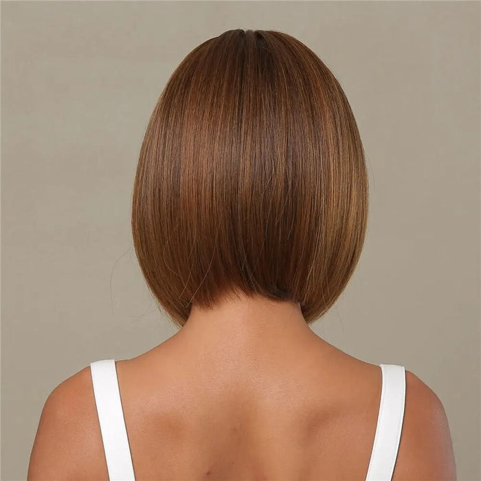 Honey Brown Bob Wig with Bangs