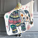 Hooded Blanket For Adults Sherpa Fleece Mandala Flower