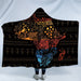 Hooded Blanket For Adults Tribal Sherpa Fleece Geometric