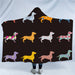 Hooded Blanket Colourful Puppy Sherpa Fleece Cartoon Dog