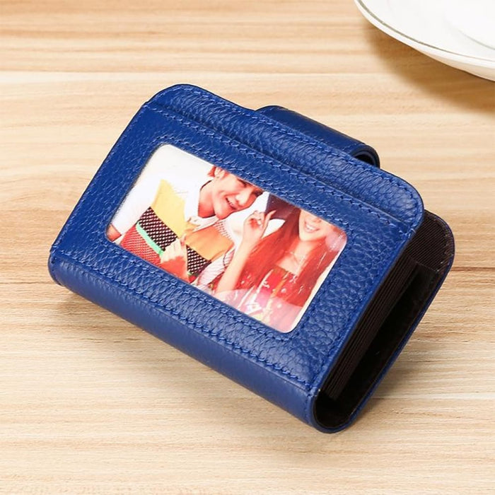 Horizontal Cowhide Leather Rfid Wallet For Ladies