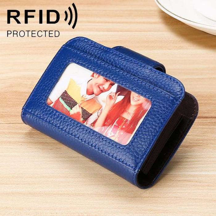 Horizontal Cowhide Leather Rfid Wallet For Ladies