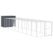 Dog House With Run Anthracite 214x1069x181 Cm Galvanised