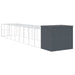 Dog House With Run Anthracite 214x1069x181 Cm Galvanised