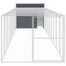 Dog House With Run Anthracite 214x1069x181 Cm Galvanised