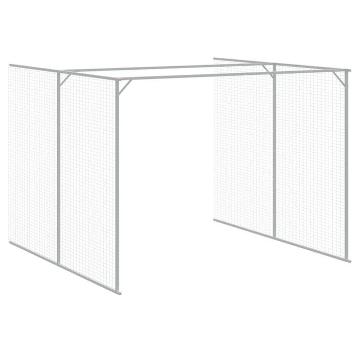 Dog House With Run Anthracite 214x1069x181 Cm Galvanised