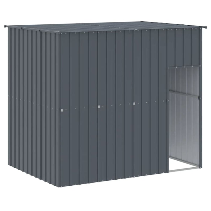 Dog House With Run Anthracite 214x1069x181 Cm Galvanised