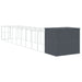 Dog House With Run Anthracite 214x1069x181 Cm Galvanised