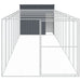 Dog House With Run Anthracite 214x1069x181 Cm Galvanised