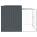 Dog House with Run Anthracite 214x253x181 Cm Galvanised