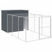 Dog House With Run Anthracite 214x457x181 Cm Galvanised
