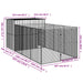 Dog House With Run Anthracite 214x457x181 Cm Galvanised
